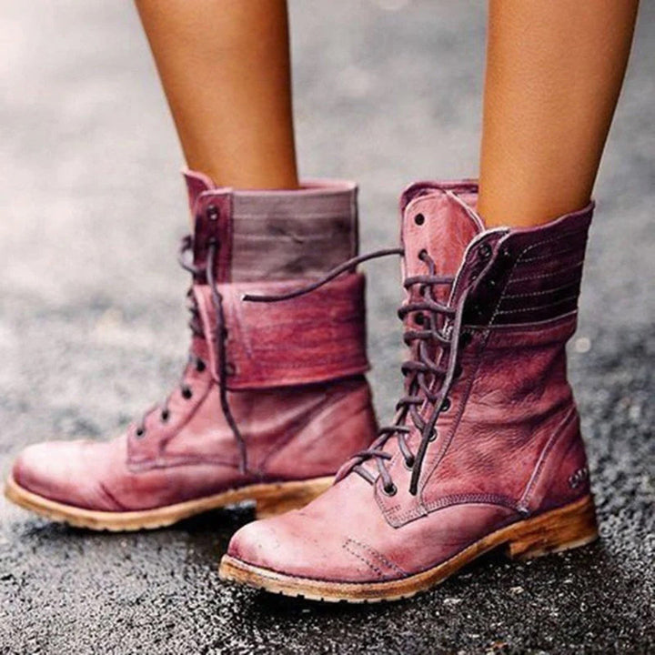 Elena | Bottines en cuir chic avec laçage