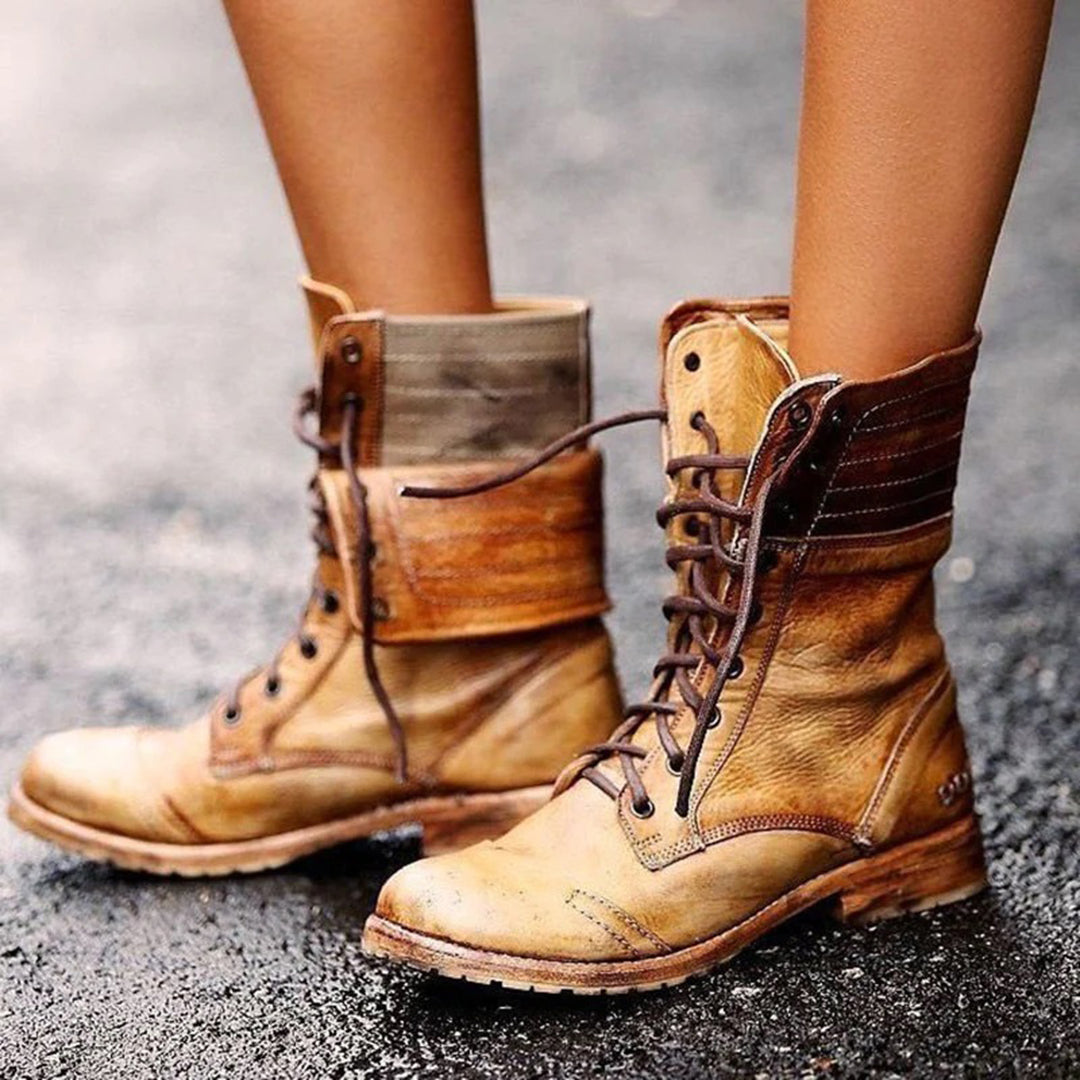 Elena | Bottines en cuir chic avec laçage