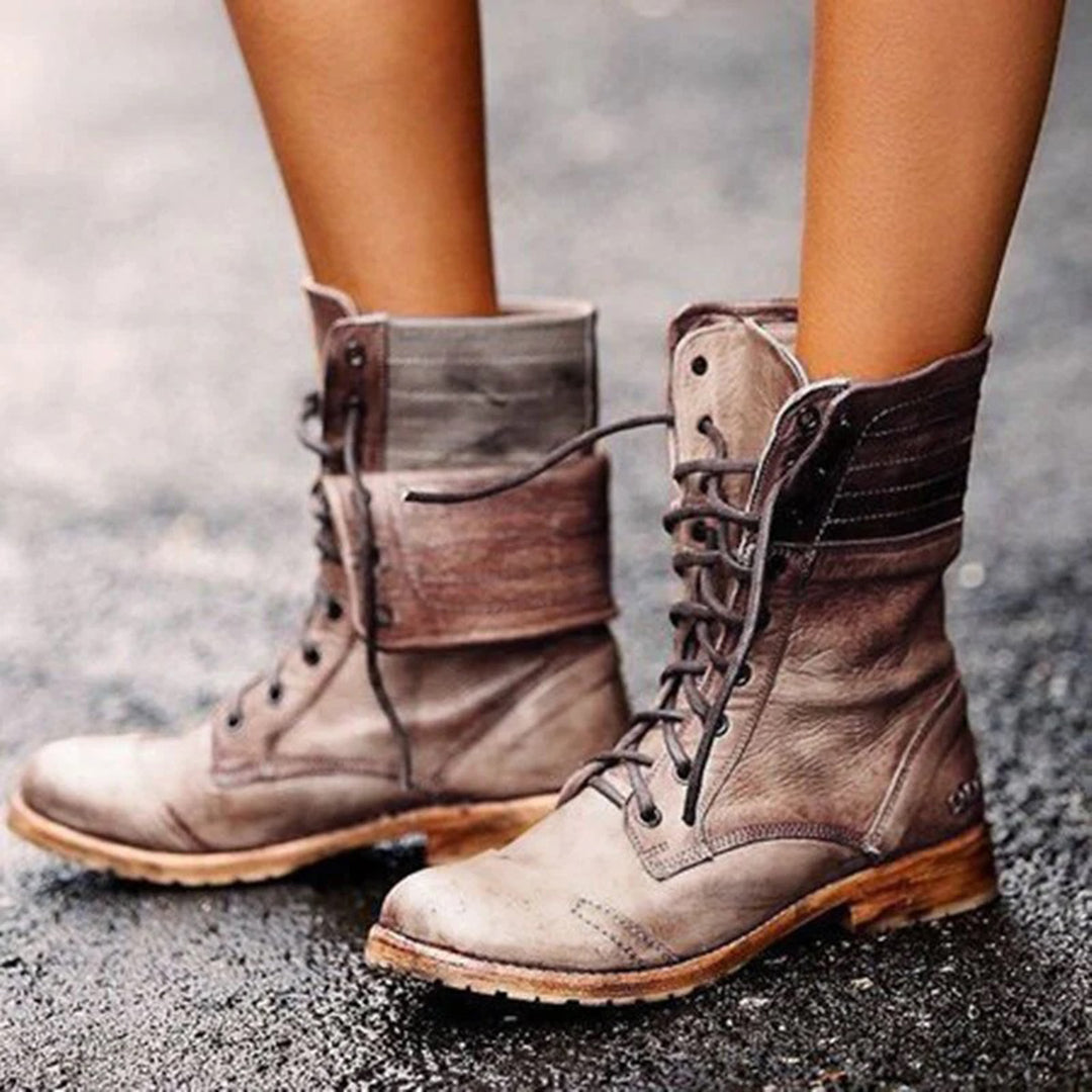 Elena | Bottines en cuir chic avec laçage