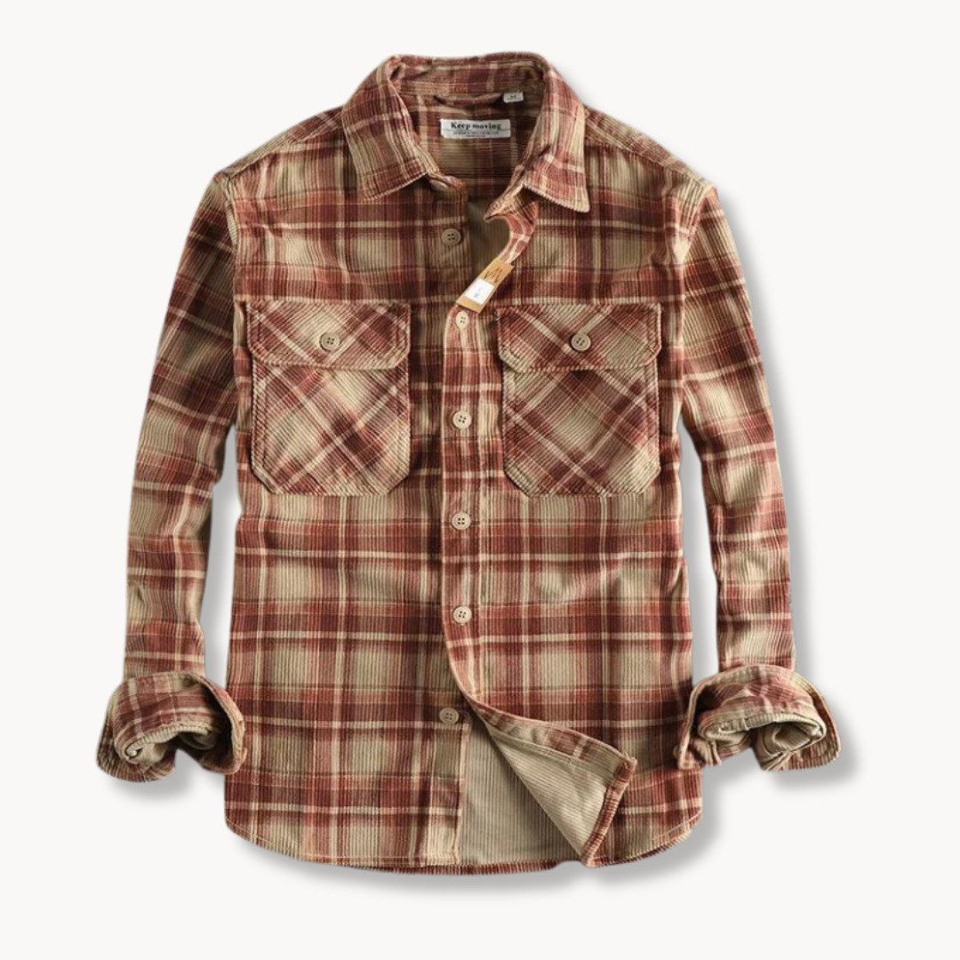 Digby | Chic Plaid Pattern Flannel Corduroy Jacket