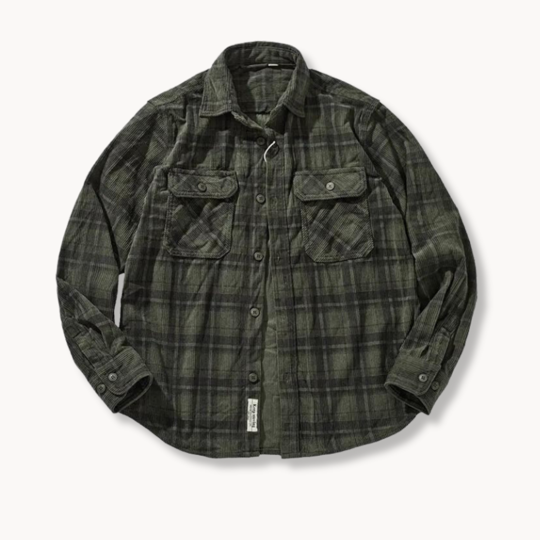 Digby | Chic Plaid Pattern Flannel Corduroy Jacket