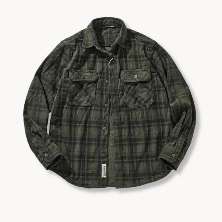 Digby | Chic Plaid Pattern Flannel Corduroy Jacket