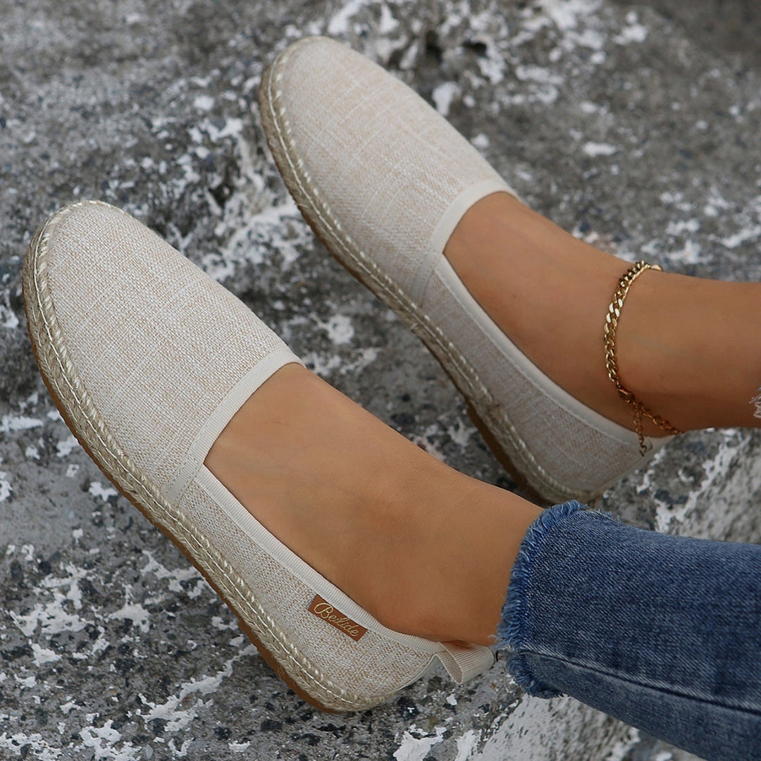 Elena | Espadrilles élégantes en toile avec panneaux contrastés très tendance
