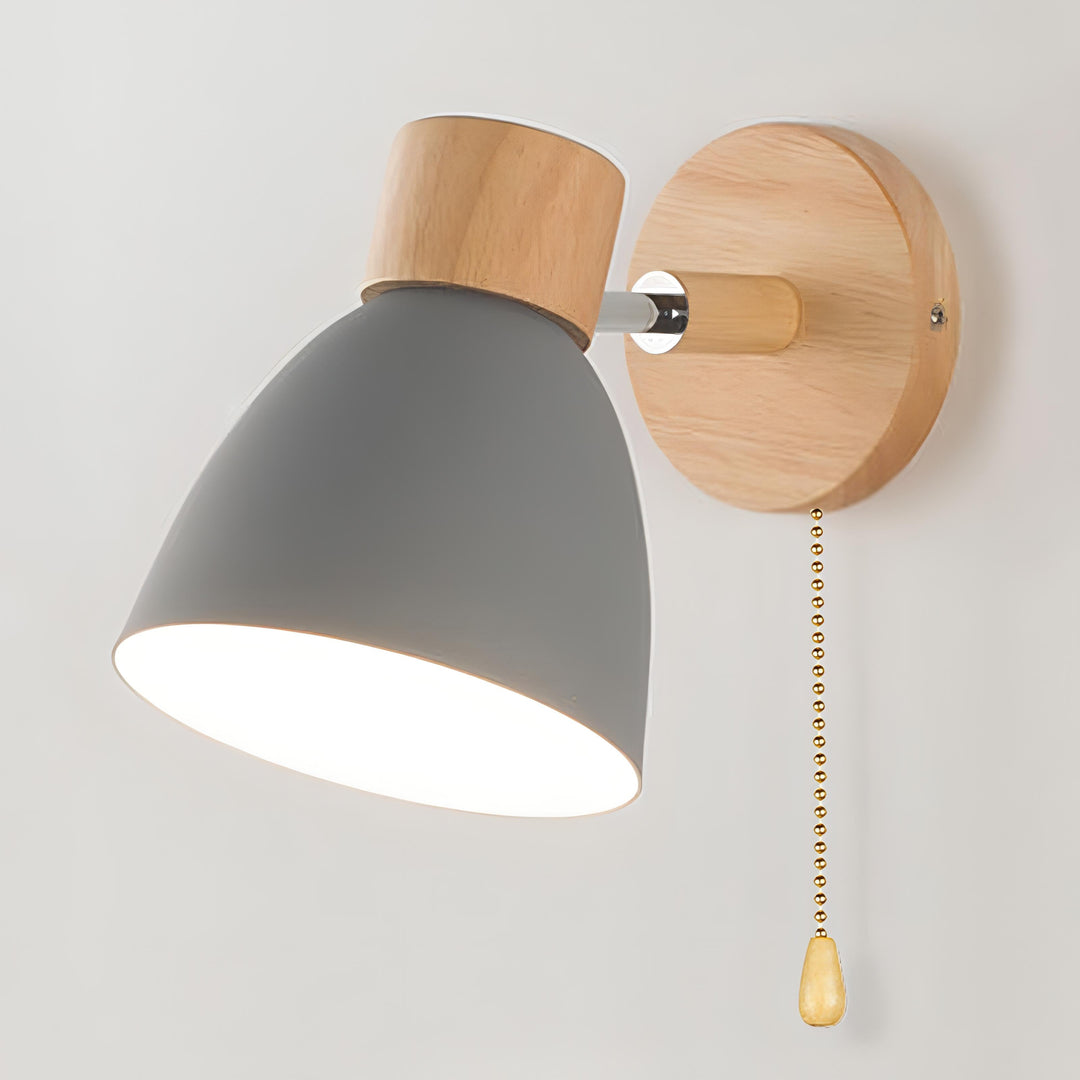 Jandiel - Lampe pendante scandinave moderne en bois avec interrupteur