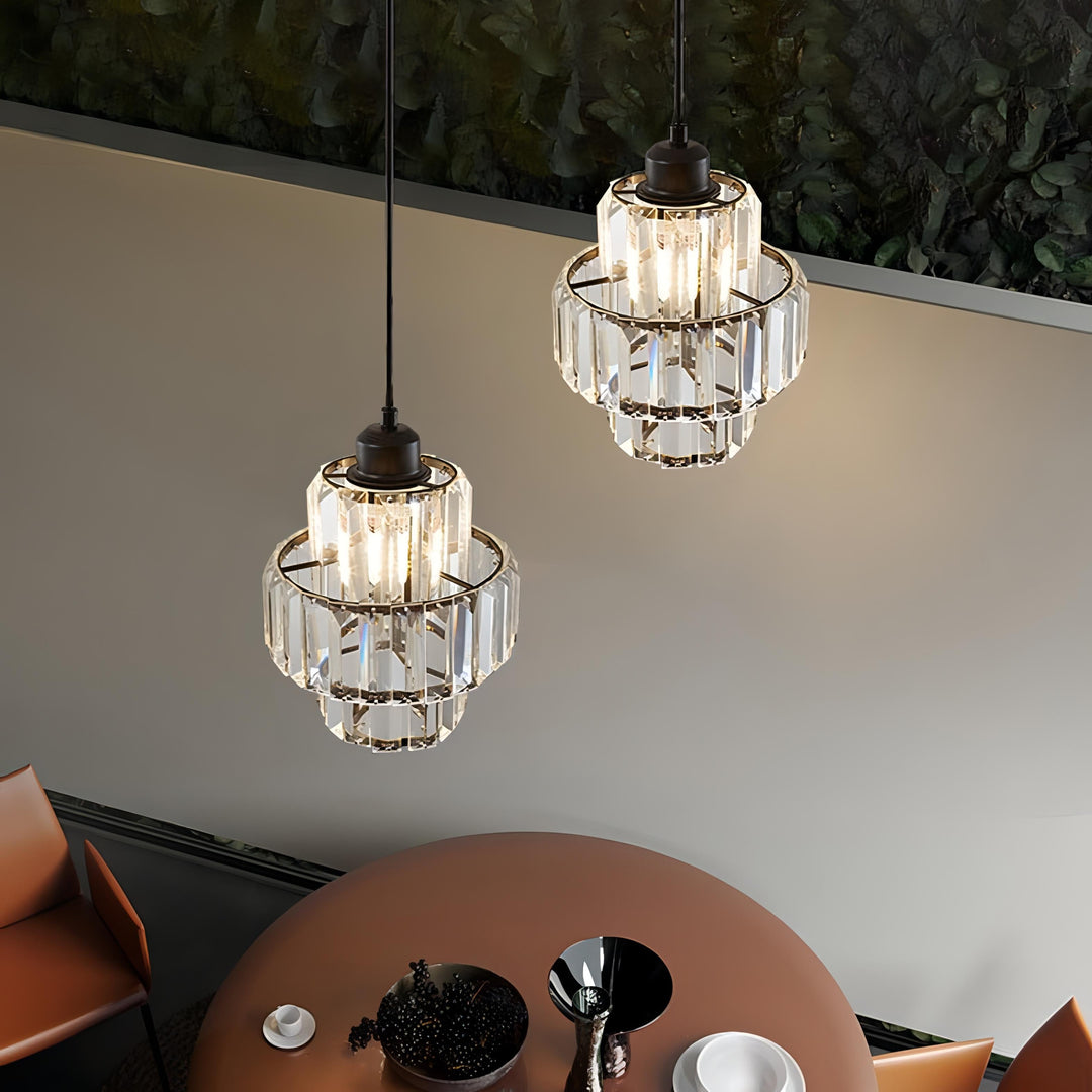 Fernando - Elégant plafonnier en cristal superposé pour une atmosphère luxueuse