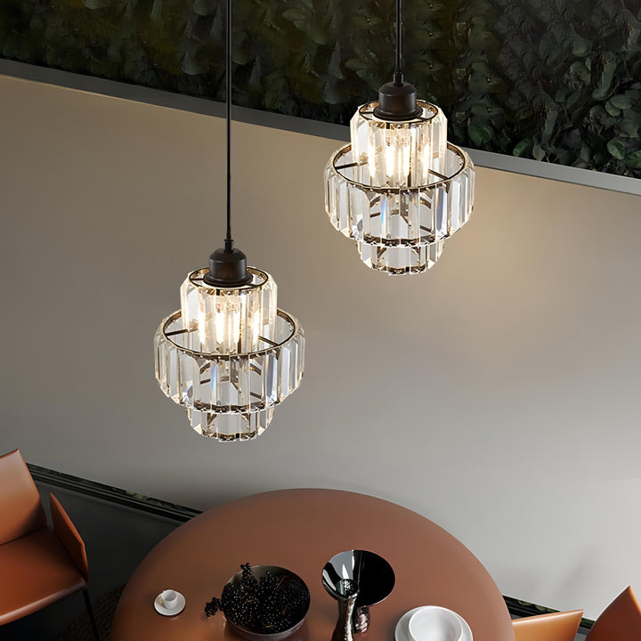 Fernando - Elégant plafonnier en cristal superposé pour une atmosphère luxueuse