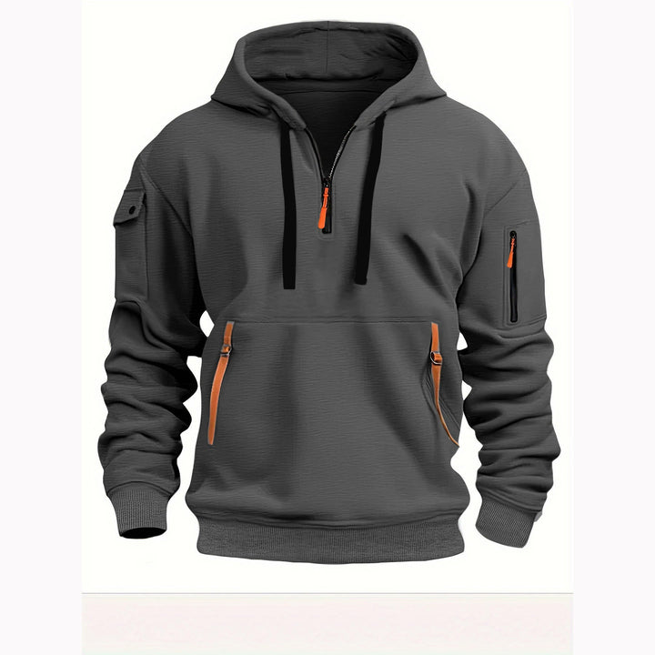 Adriaan | Sweat à capuche tendance avec demi-fermeture éclair élégante