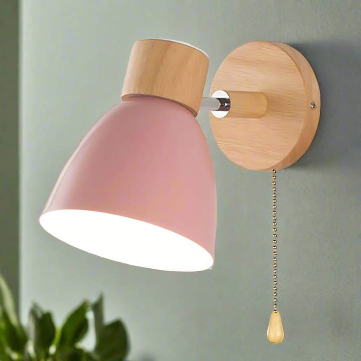 Jandiel - Lampe pendante scandinave moderne en bois avec interrupteur