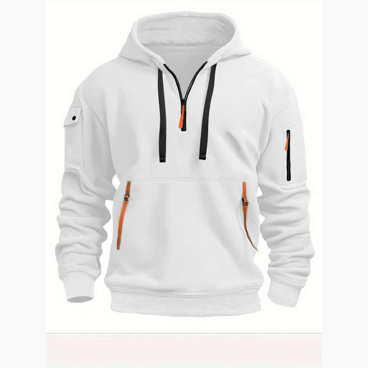 Adriaan | Sweat à capuche tendance avec demi-fermeture éclair élégante