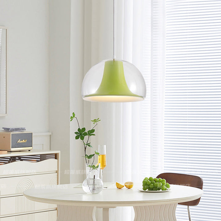 Lampe suspendue en verre semi-circulaire avec design Jellies