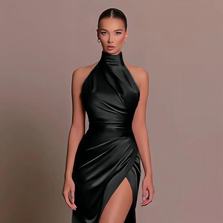 Onni | Élégante robe de soirée en satin dos nu de style classique