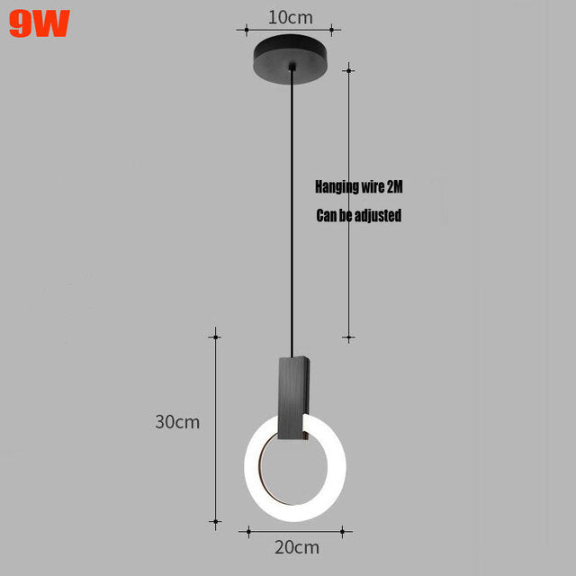 Elégante lampe pendante LED nordique