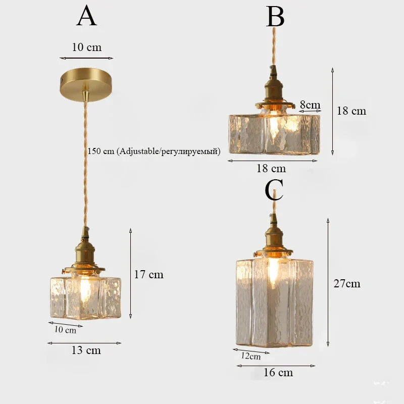 Fatima - Lampe pendante rétro en verre pour une touche de charme
