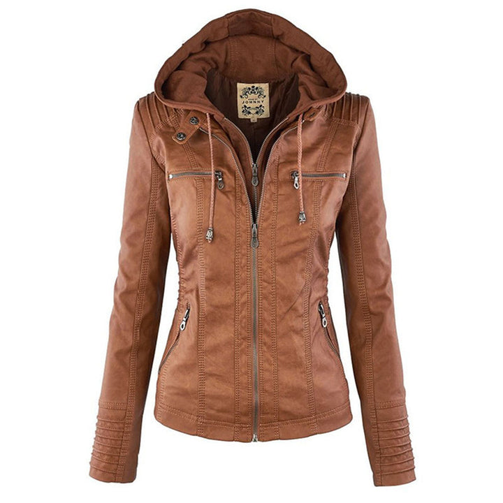 Narguize™ - Veste en Cuir avec Capuche Élégante