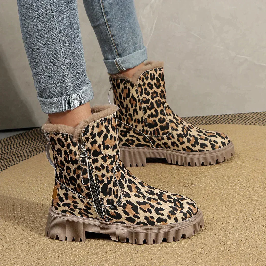 Hina - Bottes tendance pour femmes avec un motif léopard stylé