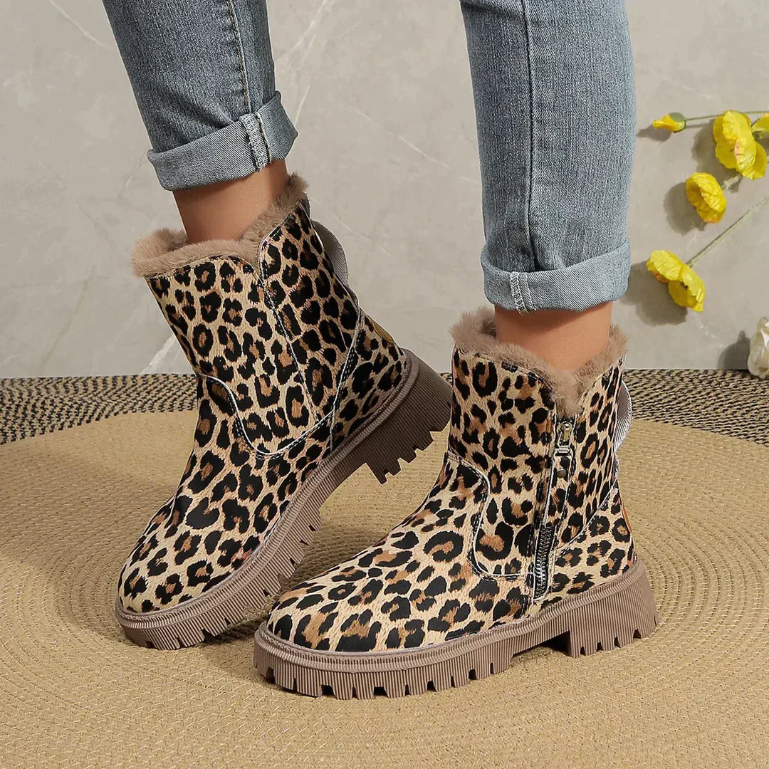 Hina - Bottes tendance pour femmes avec un motif léopard stylé