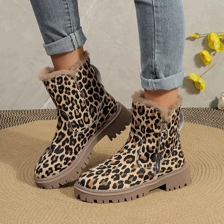 Hina - Bottes tendance pour femmes avec un motif léopard stylé