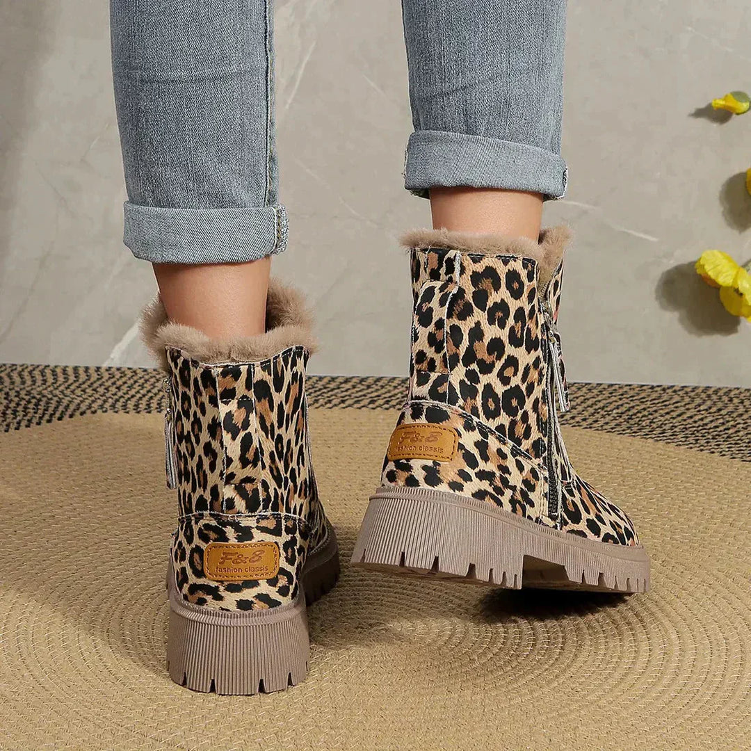 Hina - Bottes tendance pour femmes avec un motif léopard stylé