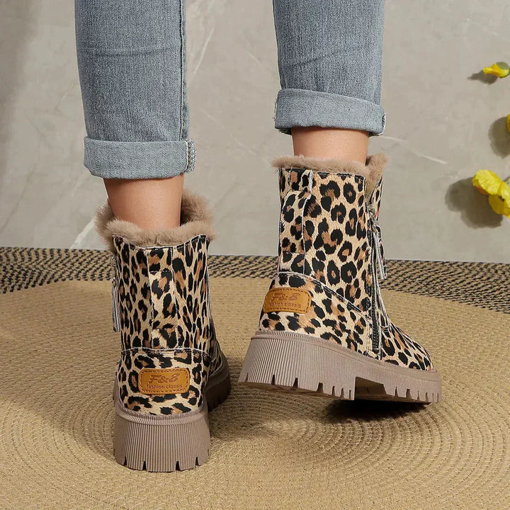 Hina - Bottes tendance pour femmes avec un motif léopard stylé