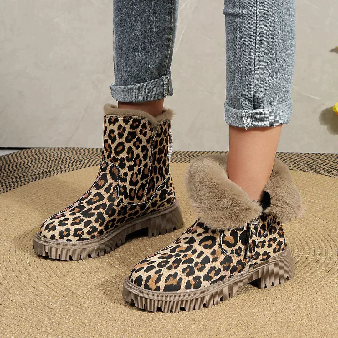 Hina - Bottes tendance pour femmes avec un motif léopard stylé