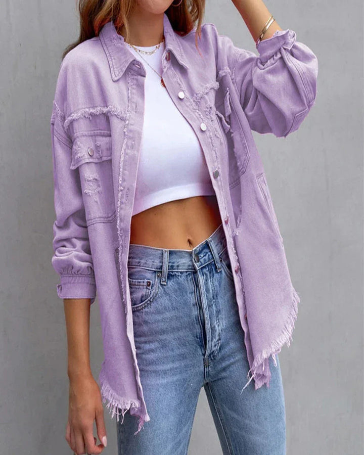 Nienke | Trendy Torn Denim Jacket