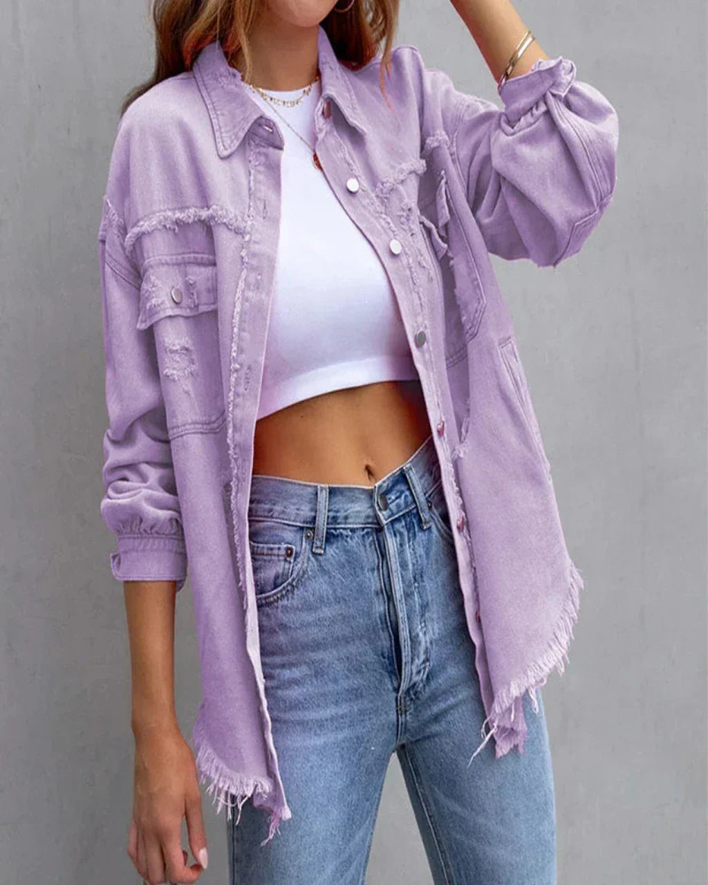 Nienke | Trendy Torn Denim Jack