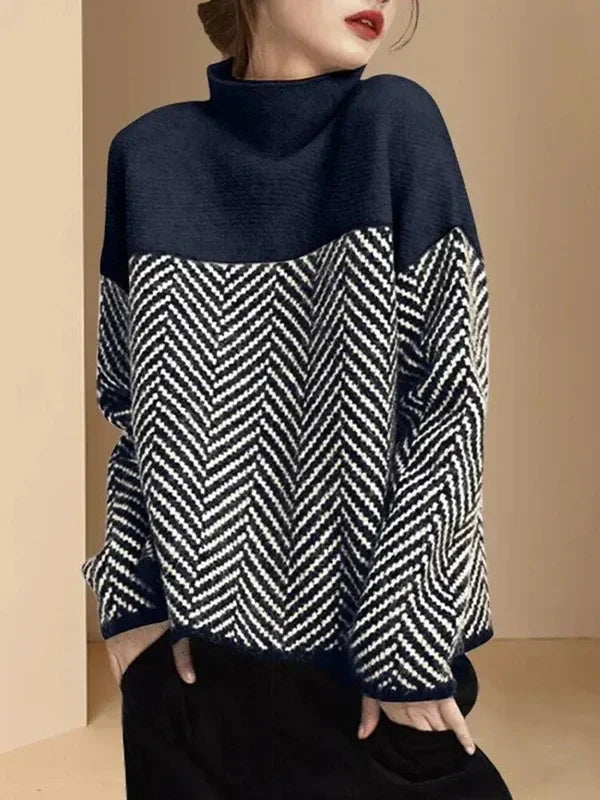 Pull irlandais pour femmes avec col montant de luxe