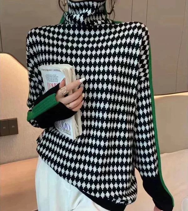 Ashira - Élégant pull à col roulé au motif unique et enchanteur