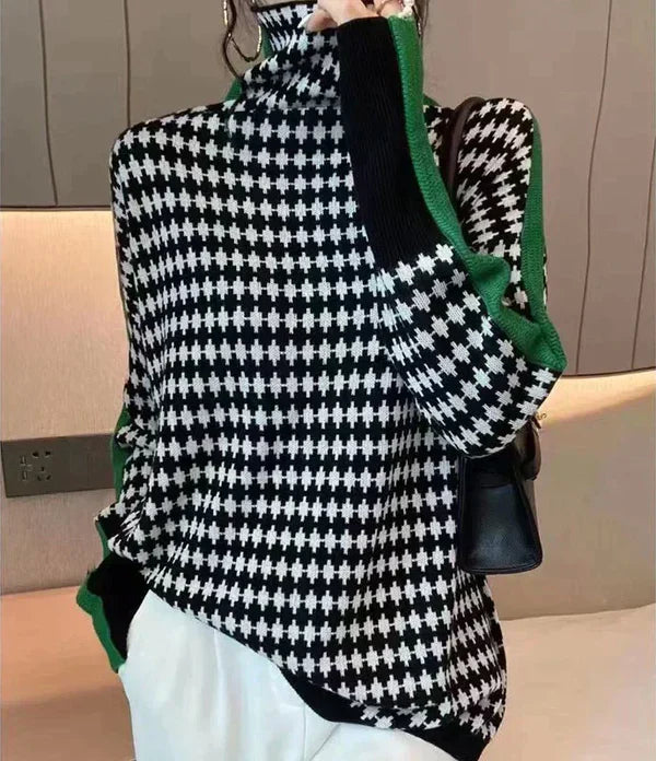 Ashira - Élégant pull à col roulé au motif unique et enchanteur