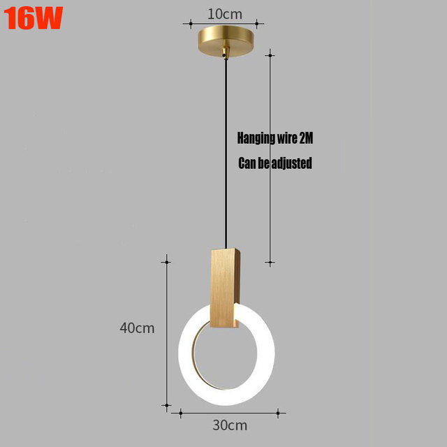 Elégante lampe pendante LED nordique