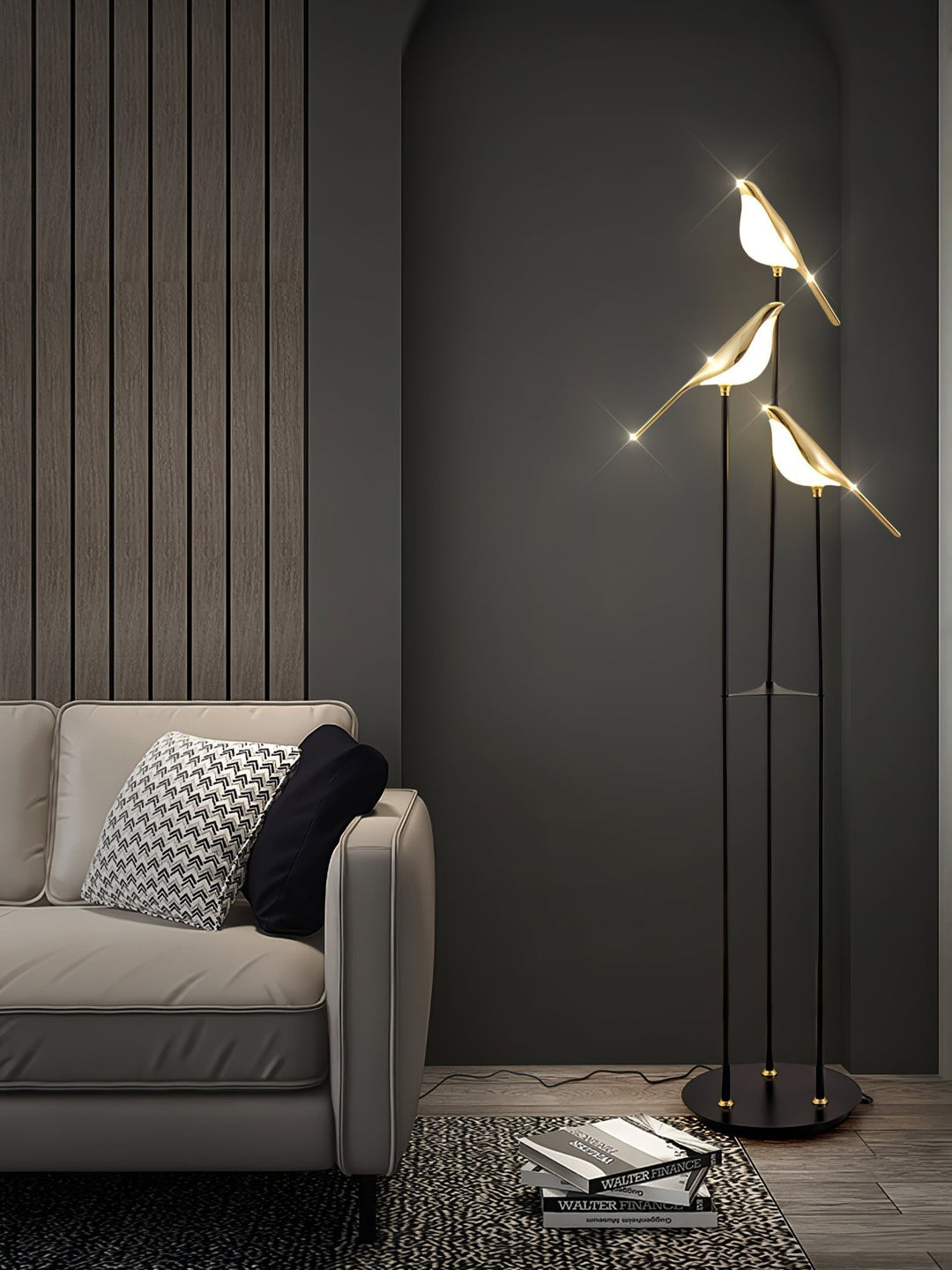 Magpie Perch Lampadaire élégant avec lampe torche
