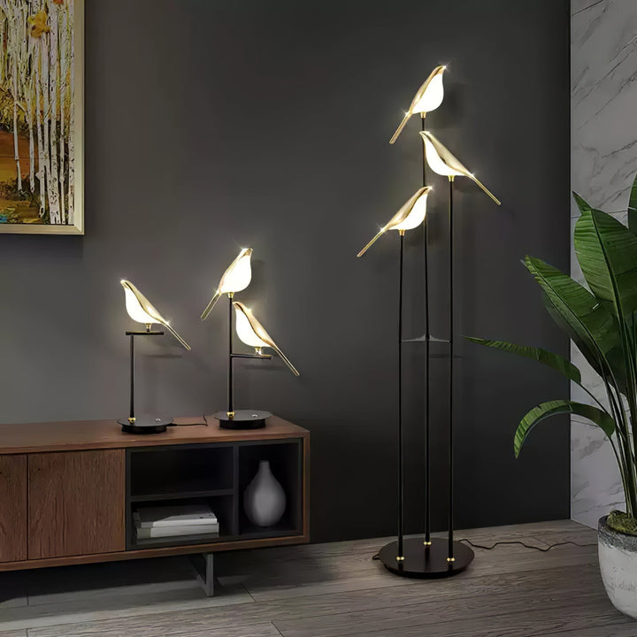 Magpie Perch Lampadaire élégant avec lampe torche