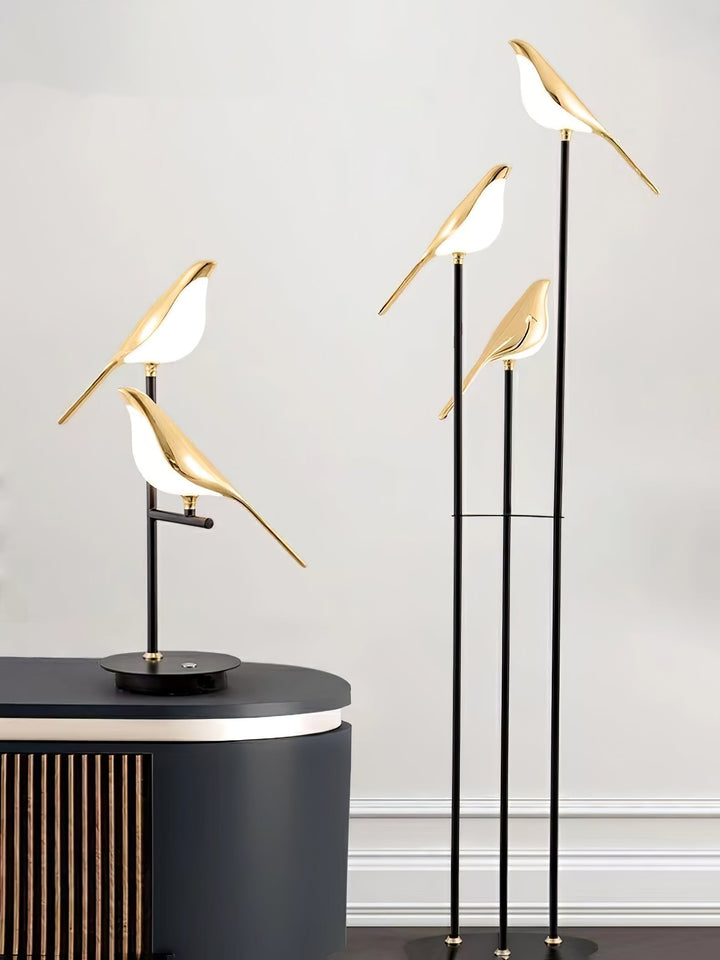 Magpie Perch Lampadaire élégant avec lampe torche
