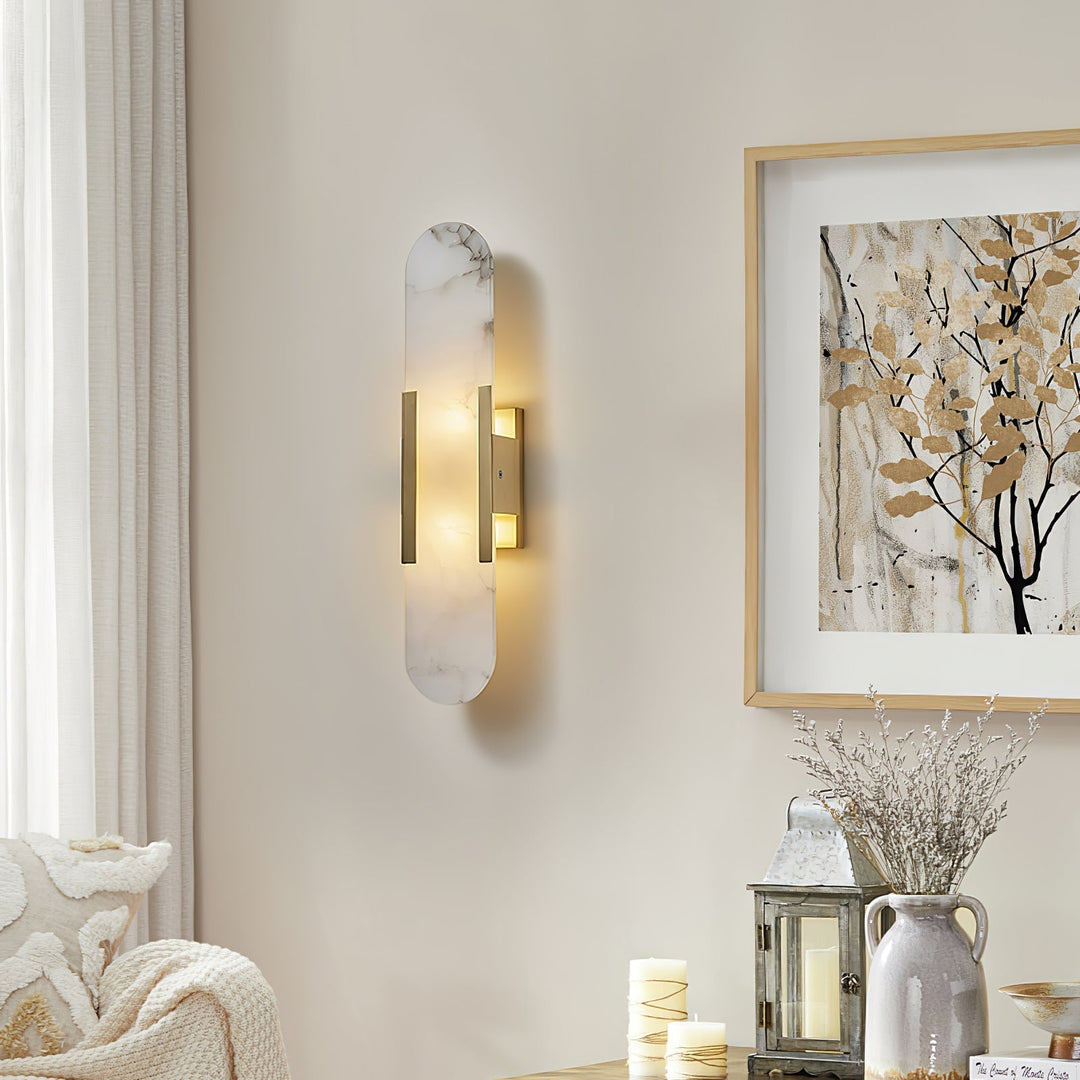 Elégante applique oblongue en albâtre - Melange Style