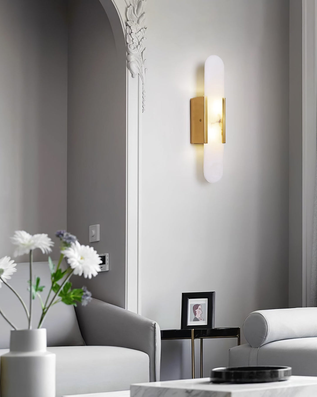 Elégante applique oblongue en albâtre - Melange Style