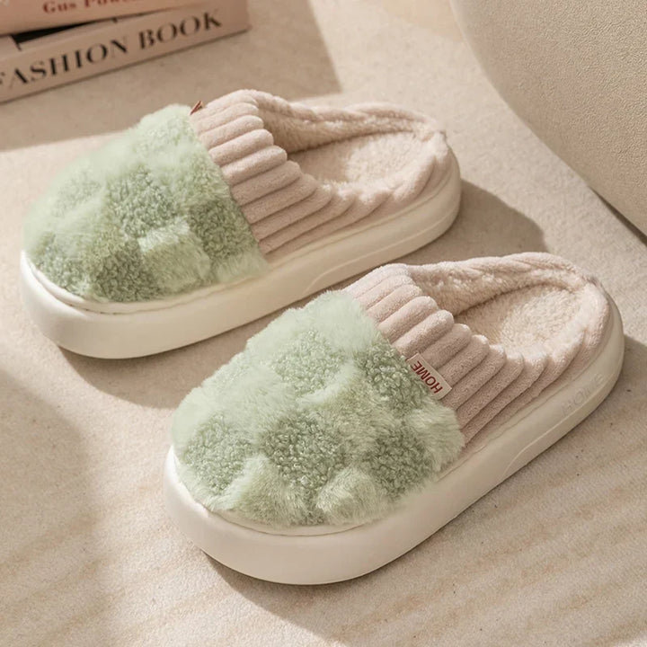 Everly - Chaussons à carreaux douillets pour femmes