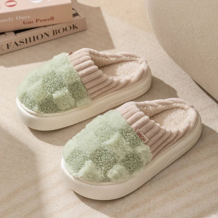 Everly - Chaussons à carreaux confortables pour femmes avec un look cosy