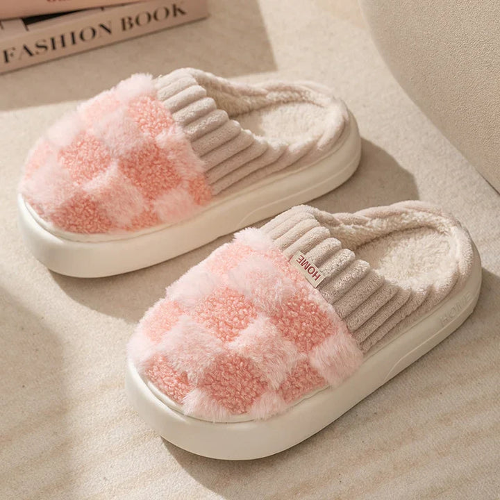 Everly - Chaussons à carreaux douillets pour femmes