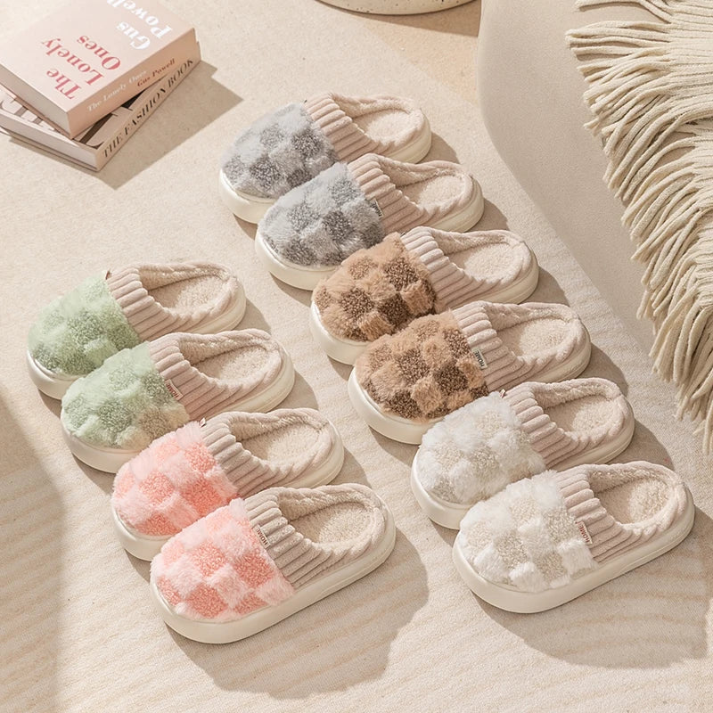 Everly - Chaussons à carreaux douillets pour femmes
