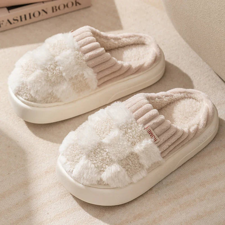 Everly - Chaussons à carreaux confortables pour femmes avec un look cosy