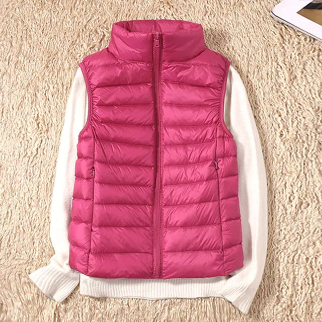 Juliette - Bodywarmer sans manches ultraléger avec rembourrage en duvet de luxe