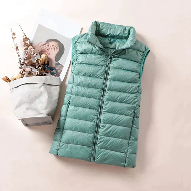 Juliette - Bodywarmer sans manches ultraléger avec rembourrage en duvet de luxe