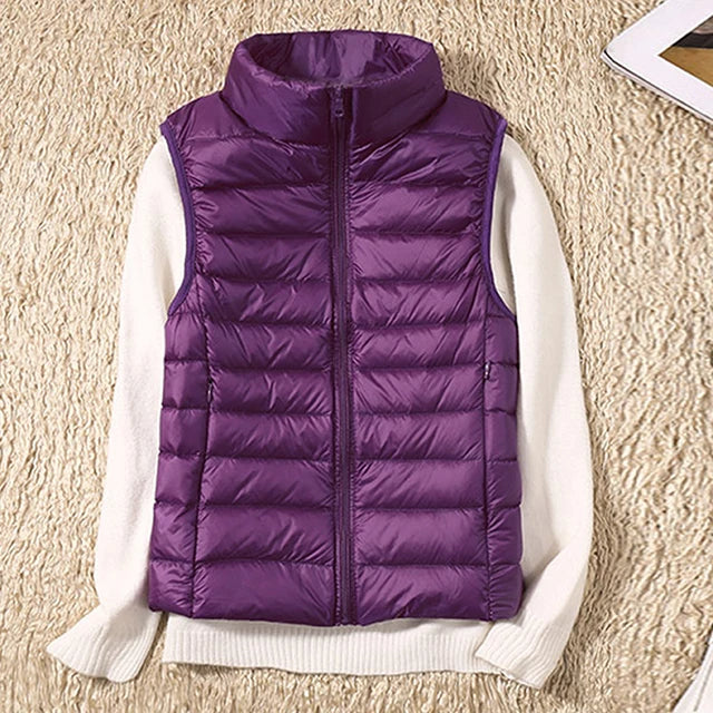 Juliette - Bodywarmer sans manches ultraléger avec rembourrage en duvet de luxe