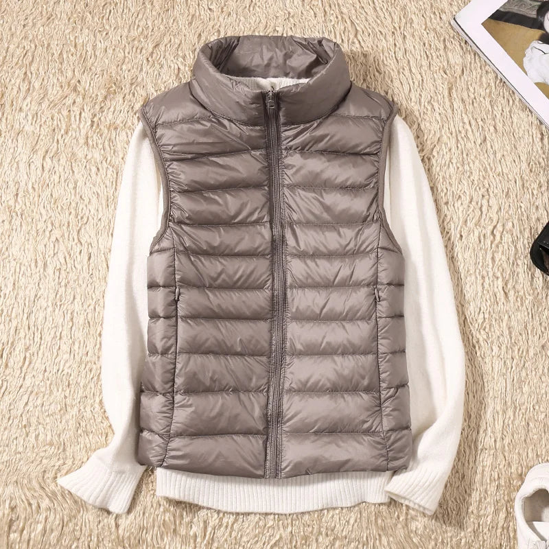 Juliette - Bodywarmer sans manches ultraléger avec rembourrage en duvet de luxe