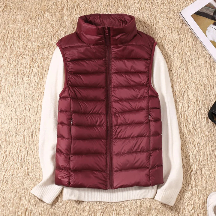 Juliette - Bodywarmer sans manches ultraléger avec rembourrage en duvet de luxe