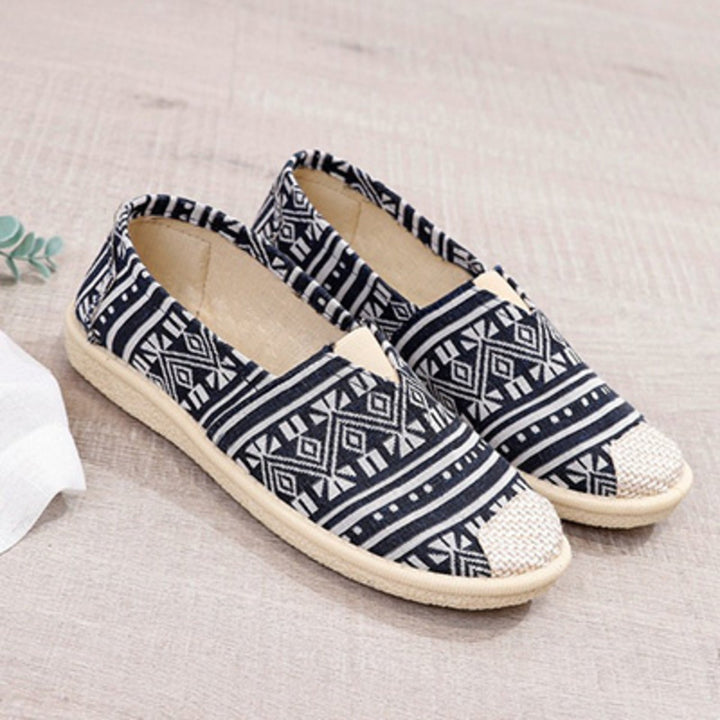 Eline | Espadrilles élégantes à rayures contrastées tendance