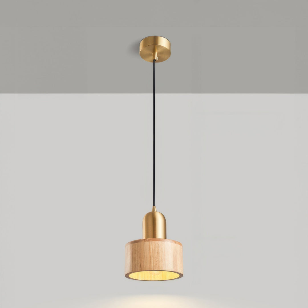 Lampe suspendue d'inspiration japonaise en forme de cylindre