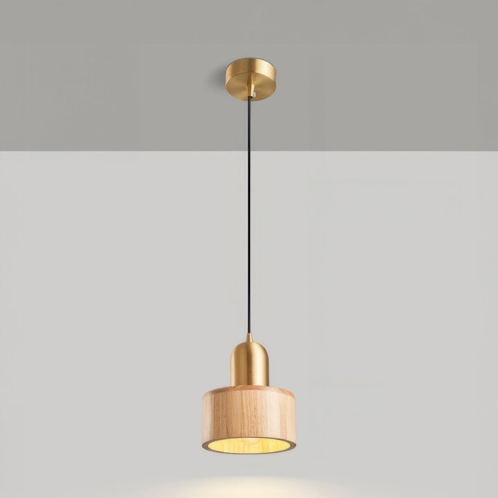 Lampe suspendue d'inspiration japonaise en forme de cylindre