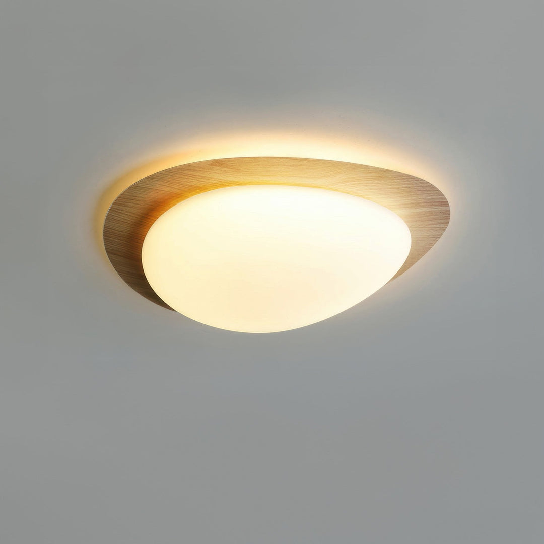 Plafonnier scandinave en bois avec texture de galets