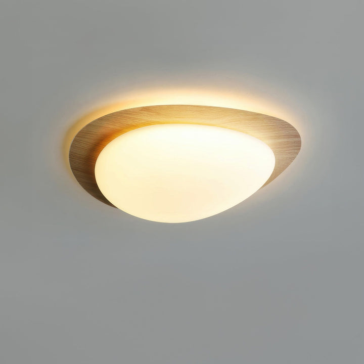 Plafonnier scandinave en bois avec texture de galets